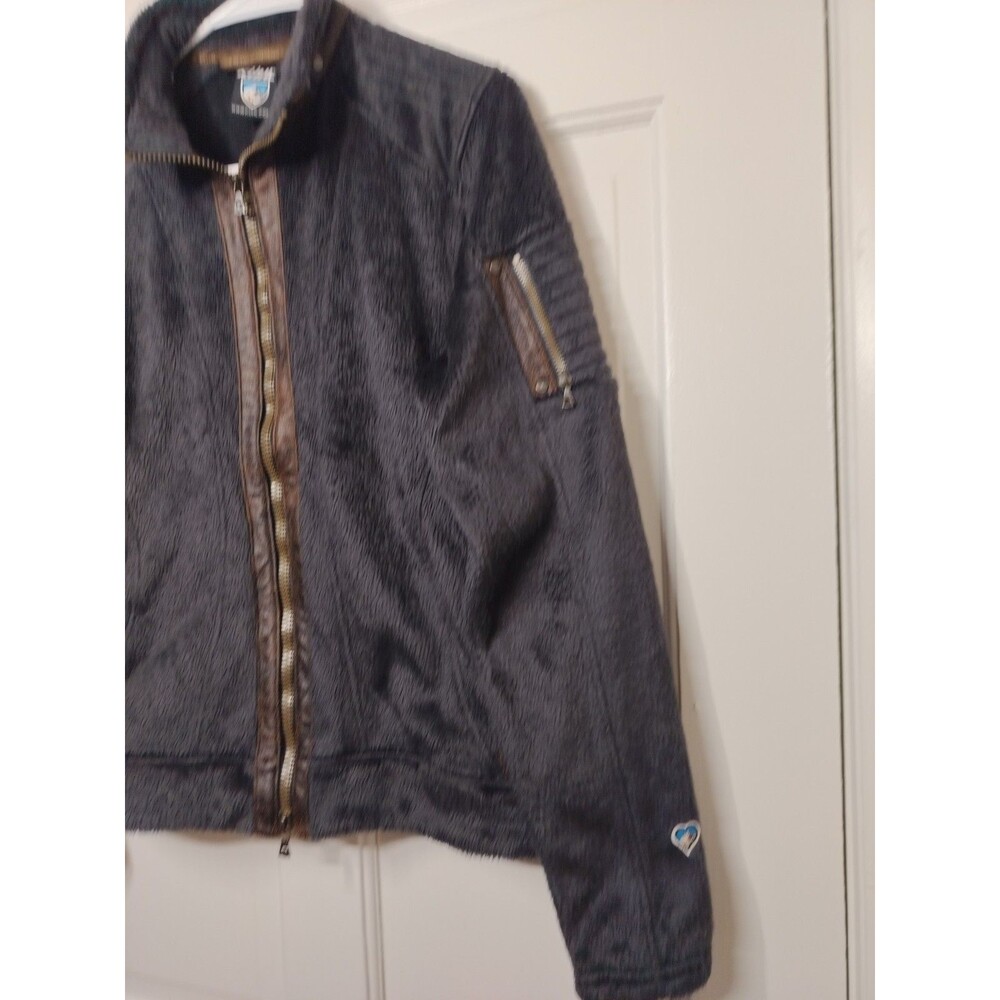 Kuhl Women’s Born In The Mountains Full Zip Gray Fleece Jacket Brown Trim SZ L - Picture 5 of 13